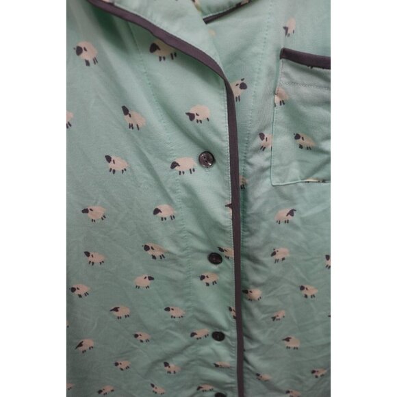 Munki Munki Pajama Set-Sheep-Drawstring-Pockets-Size Medium-Capri-Soft - Picture 6 of 16